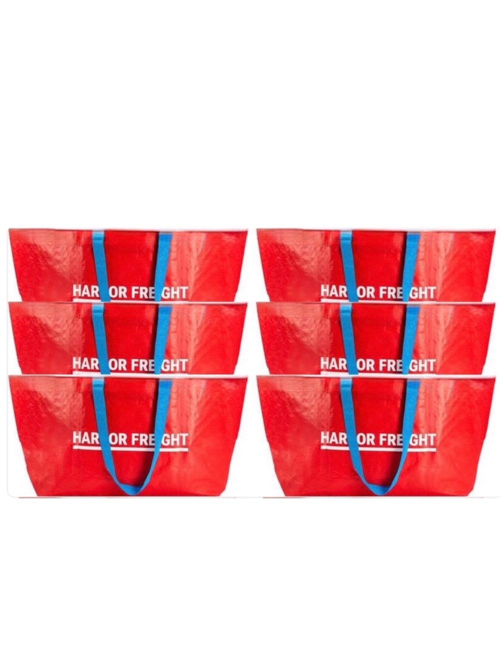 HARBOR FREIGHT 19 Gallon XXL Polypropylene Carry Bag Red/Blue  - set of 6